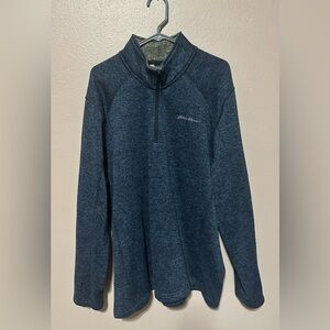 Eddie Bauer 1/4 Zip Pullover Fleece Lined Sweater Men’s Blue Size XXL